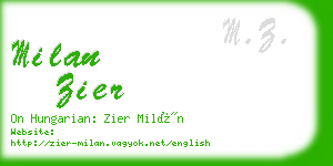 milan zier business card